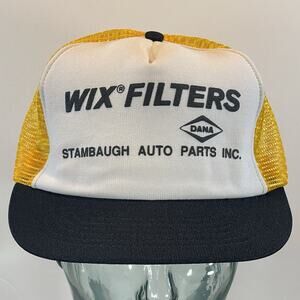 Vintage Wix Filters Racing Snapback Trucker Hat Yellow NASCAR Auto Parts Logo